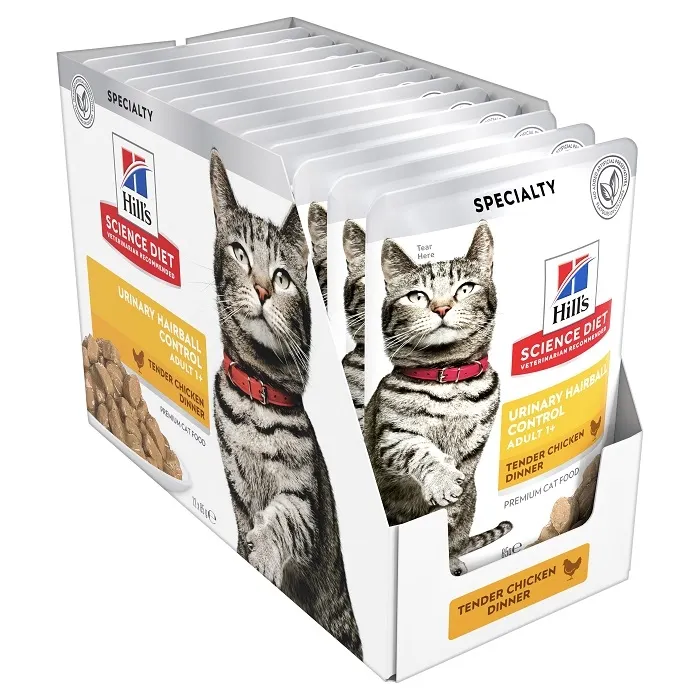 Box Hills Adult Urinary Hairball Control Chicken 85g Pouches x 12