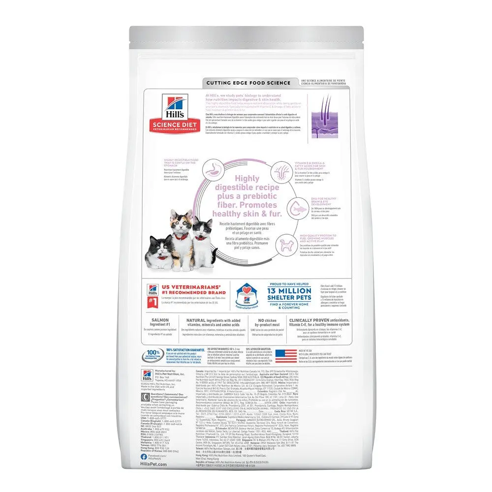 Hills Science Diet Kitten Sensitive Skin and Stomach Salmon 1.58kg - Image 2