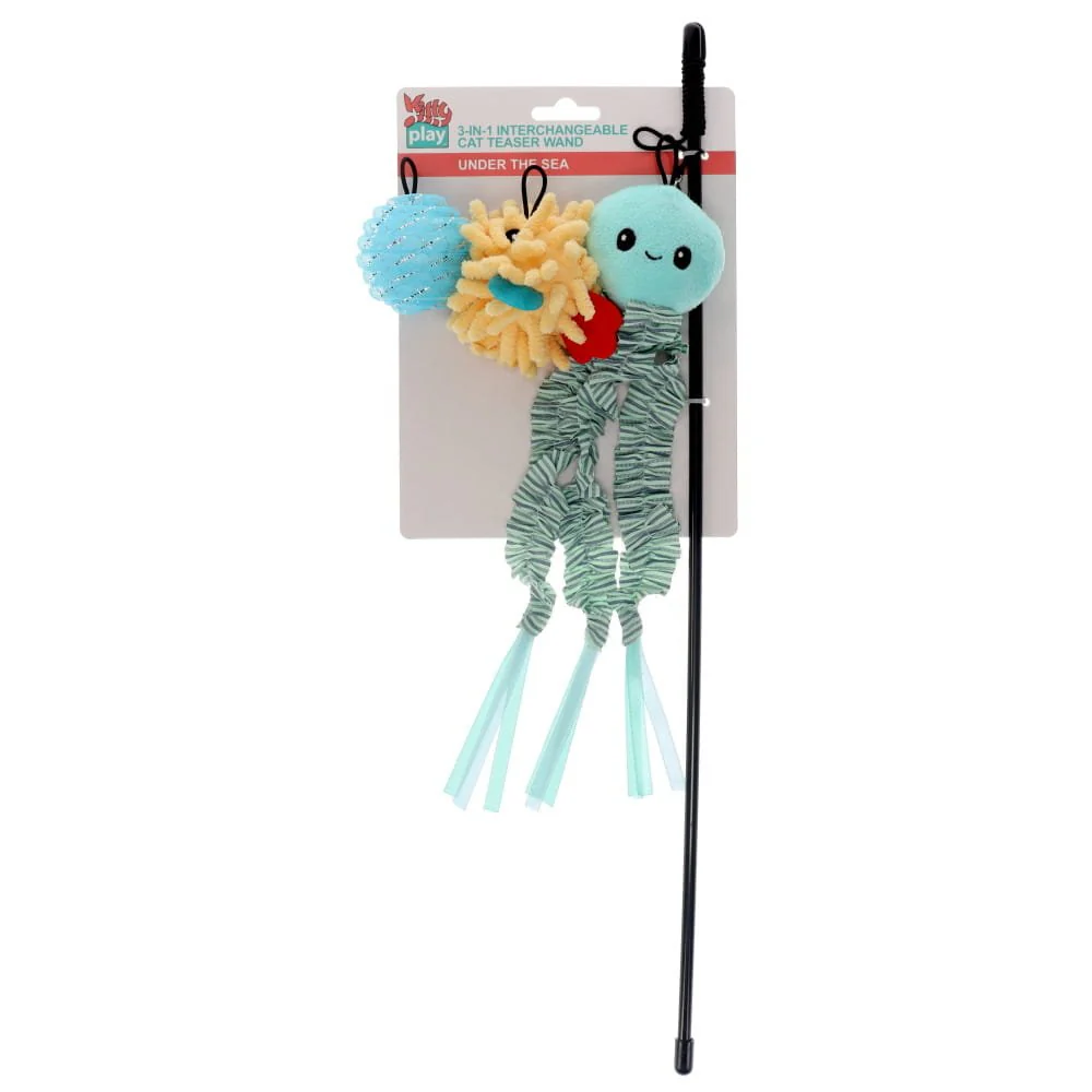 Kitty Play 3 in 1 Interchangeable Cat Teaser Under The Sea