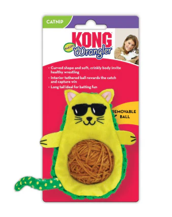 Kong Wrangler AvoCATo Crinkle Catnip Textured Toy