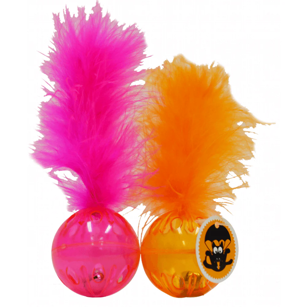 Scream Lattice Ball With Feather Toy - Green/blue - Image 2