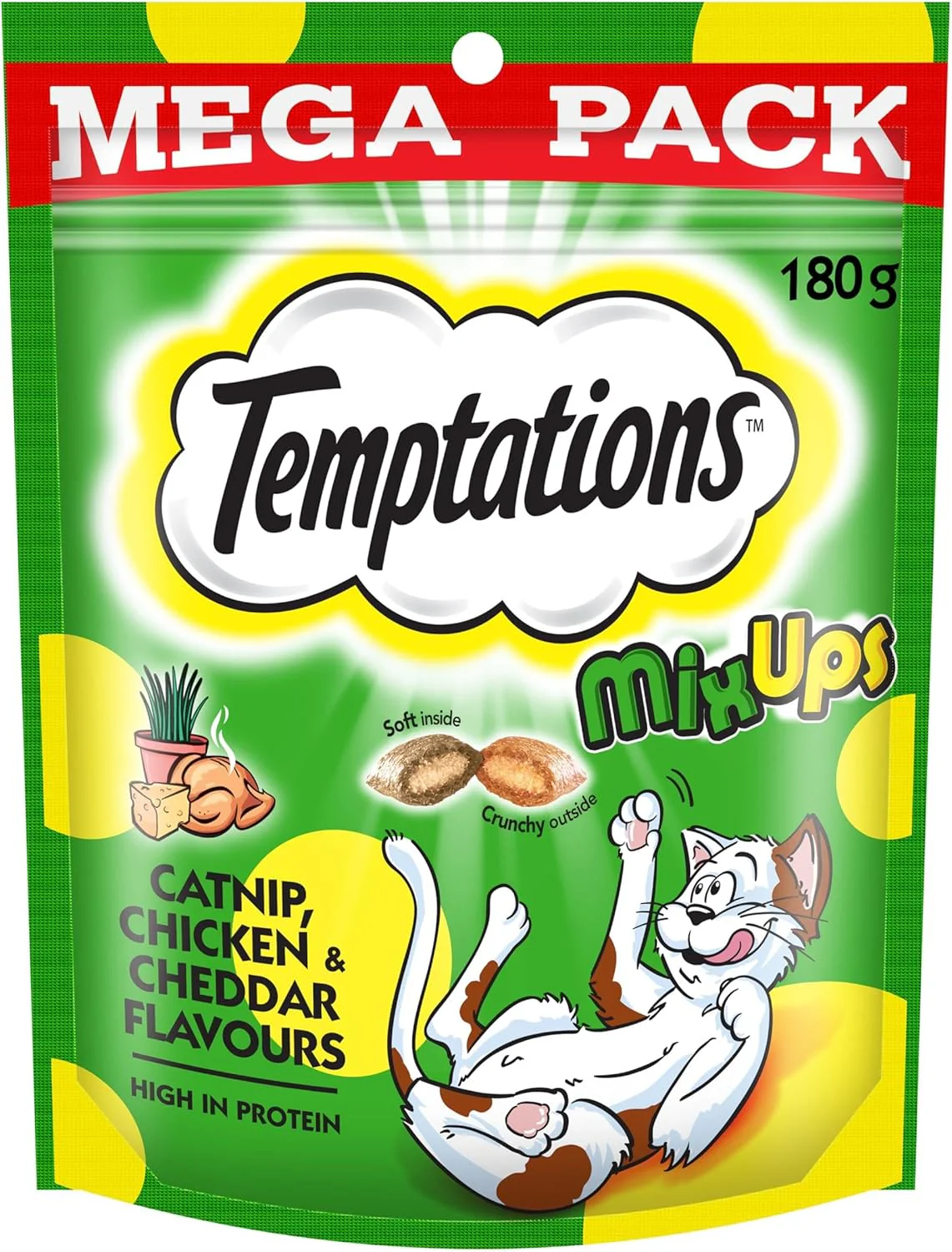 Temptations Mixups Mega Pack 180g - Catnip Chicken & Cheddar